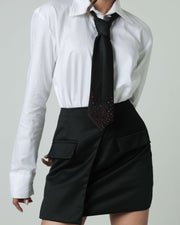 Overlay Mini Skirt - Black